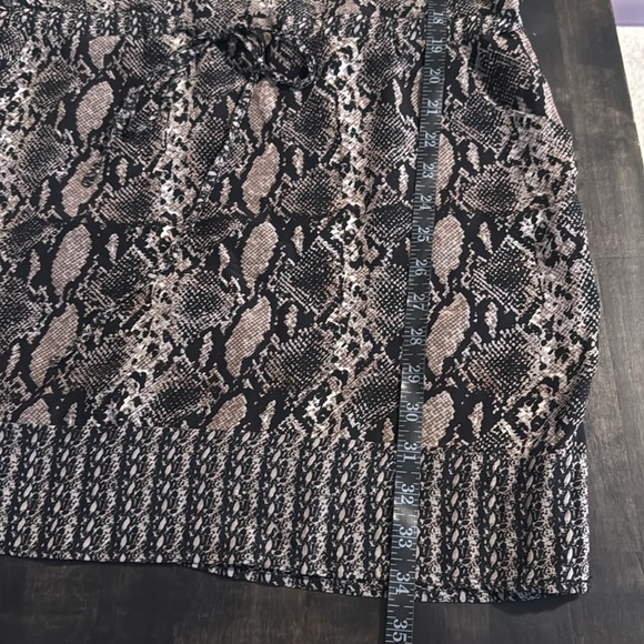 Tolani Neutral Mixed Reptile Snake Print Silk Mini Dress With Pockets Size Small - Picture 8 of 8